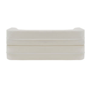 English Elm Queen Plush Floor Sofa Futon with 4 Pillows — Modern Foam Folding Couch Mattress for Living Room Guest Bedroom White W3612P336073