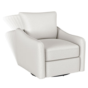 English Elm Nikko Upholstered Swivel Glider Chair in Vanilla — Cozy Farmhouse Comfort, Smooth 360° Motion, Plush Seating B062P353405