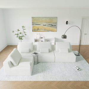 English Elm Oversized Modular Sectional Sofa - Luxurious Boucle Couch, Flexible Design, Comfortable For 3-5 People W3361S00017-GIGA