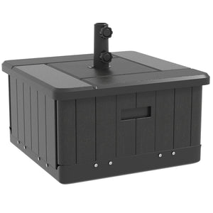 English Elm Outsunny 3-In-1 Versatile Outdoor Umbrella Base, End Table & Planter With Drain Hole & Wheels, Black W2225P174238-GIGA