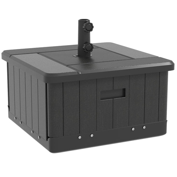 English Elm Outsunny 3-In-1 Versatile Outdoor Umbrella Base, End Table & Planter With Drain Hole & Wheels, Black W2225P174238-GIGA