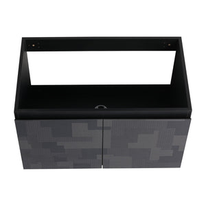 English Elm 30'' Floating Wall-Mounted Bathroom Vanity Set With Ceramic Sink, Soft-Close Doors & Modern Design W999S00209
