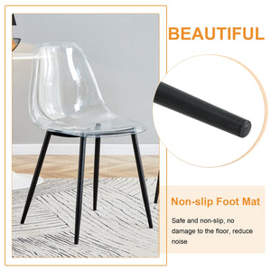 English Elm Table and Chair Set Marble Glass Top with Black Mdf Shelf Four Transparent Seats W1151S04663