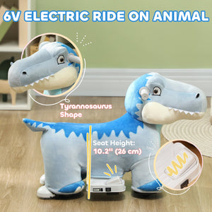 English Elm Qaba Triceratops Toddler Ride on Toy 6v Battery Powered Dinosaur Car with Music W2225P249820