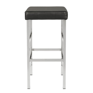 OSP Home Furnishings 30" Chrome Backless Stool Black