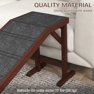 English Elm Pawhut Dog Ramp For Pets - Non-Slip Carpet, Durable Pine, Joint-Friendly Design, 74" X 16" X 25" W2225P173809-GIGA