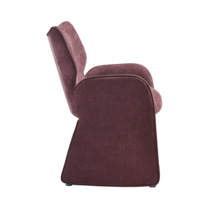 English Elm Alicia Sculptural Wraparound Upholstered Dining Chair with Curved Sled Base for Modern Rooms Purple B2736P464805