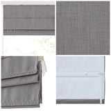 Madison Park Otis Casual Faux Linen Cordless Total Blackout Roman Shade MP40-8184 Grey