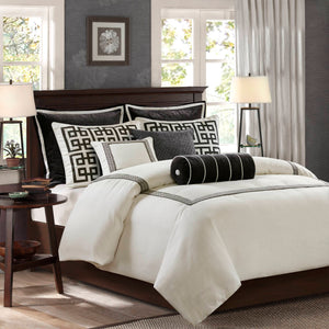 English Elm 9 King Jacquard Oversized Duvet Comforter Set with Shams & Decorative Pillows – Luxurious Bedding Ensemble Multicolor 22.83 L x 18.9 W x 17.32 H B035P319230