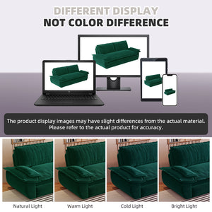English Elm 73.2" Queen Sleeper Sofa Convertible Corduroy Loveseat for Guest Room or Living Space Green W1885S00231