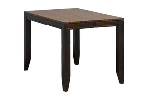 English Elm Wallace & Bay - Brown Transitional Gathering Height Table with Leaf - Caramel & Burnt Sugar Wood, 36–54" Extendable B361P383858