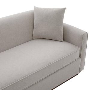 English Elm Modern Chenille Three Seater Sofa with Rubberwood Base and Wrap Around Arms for Living Room Grey N763S000110E