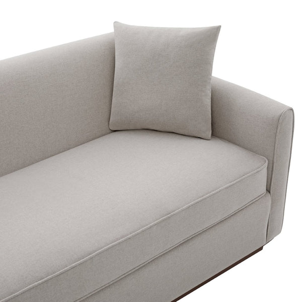 English Elm Modern Chenille Three Seater Sofa with Rubberwood Base and Wrap Around Arms for Living Room Grey N763S000110E