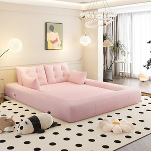 English Elm Human Foldable Floor Sofa Bed Teddy Plush Foam Fill Guest Sleeper Lounge Chair W3219P358662