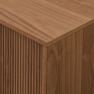 Arundo 70" Mid-Century Modern TV Stand with Reeded Doors, Open Storage & Stylish Mocha Finish