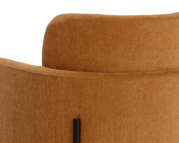 Sunpan Richie Dining Armchair - Modern Comfort with Stylish Design and Durable Iron Legs for Elegant Dining Black / Danny Amber