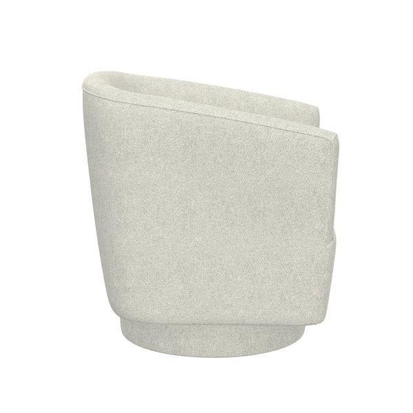 English Elm Wallace & Bay - White Swivel Accent Chair – Lunar White Fabric Contemporary Swivel Seat, Easy-Care Stylish Comfort B361P384446