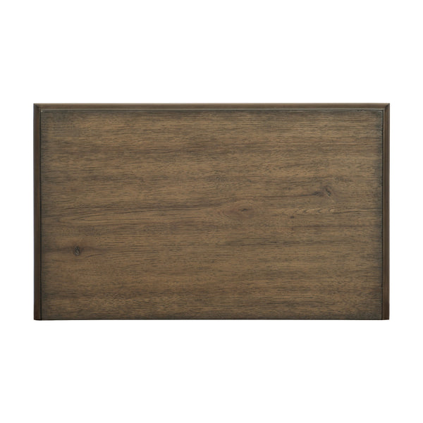 English Elm Traditional Rachelle Nightstand with 3 Drawers Weathered Pecan Finish Turned Feet Metal Drop Hardware Brown Mix 31 L x 20.25 W x 30 H B011P186802