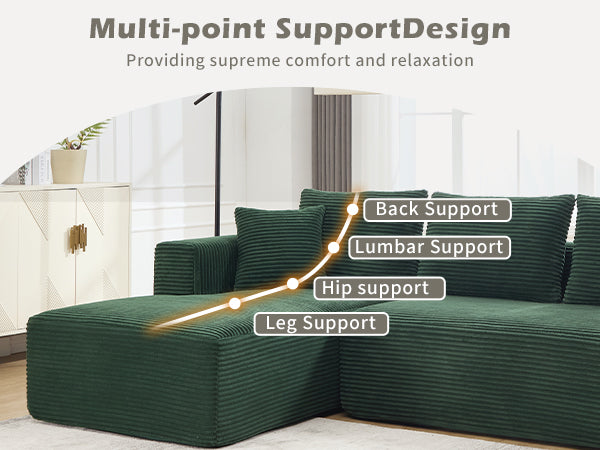 English Elm Modular Cloud Sectional with Oversized Chaise Memory Foam Fill Casual Living Room Sofa W3224S00009