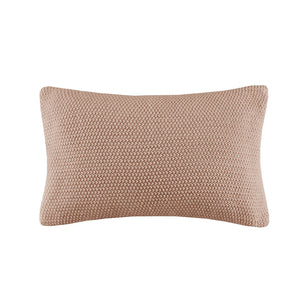 JLA Home INK+IVY - Oblong Knit Pillow Cover with Hidden Zipper — Ultra-Soft Acrylic Texture for Cozy Cottage Style Brown II21-1304