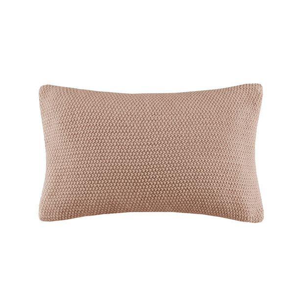 JLA Home INK+IVY - Oblong Knit Pillow Cover with Hidden Zipper — Ultra-Soft Acrylic Texture for Cozy Cottage Style Brown II21-1304
