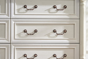 English Elm Farmhouse 6 Drawer Dresser Chest - Rustic Wooden Storage Organizer For Bedroom & Living Room Charm W2393P252364