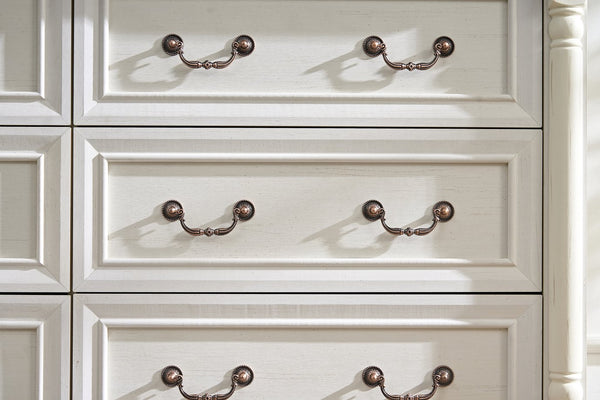 English Elm Farmhouse 6 Drawer Dresser Chest - Rustic Wooden Storage Organizer For Bedroom & Living Room Charm W2393P252364