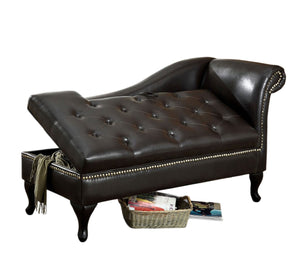 English Elm Black Curved Transitional Bench with Rolled Arm Button-Tufted Padded Seat Nailhead Trim 62"W B2741P343798