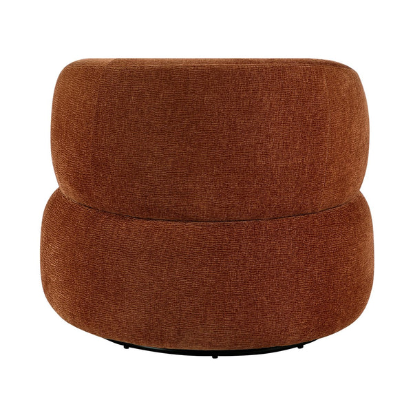 English Elm Modern Barrel Swivel Accent Chair Chenille Upholstery Plush Foam Seat Living Room Rusty Orange B011P474249