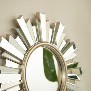 English Elm 26'' HenGis Mirror — Sunburst Silver Wall Mirror with PU Rays, Decorative Clear Center for Entryways and Living Rooms W2615P346492