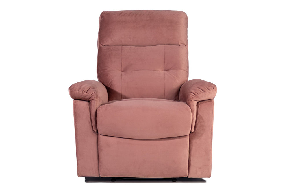 English Elm Single Tufted Velvet Manual Recliner with Plush Headrest for Living Room Comfort B089P240498