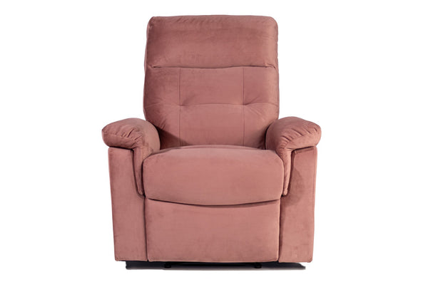 English Elm Single Tufted Velvet Manual Recliner with Plush Headrest for Living Room Comfort B089P240498