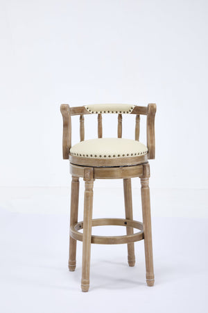 English Elm Bar Stools 26'' Leather Swivel Chair - Cozy, Durable Hardwood Design For Kitchen Or Dining Room W2195P290196