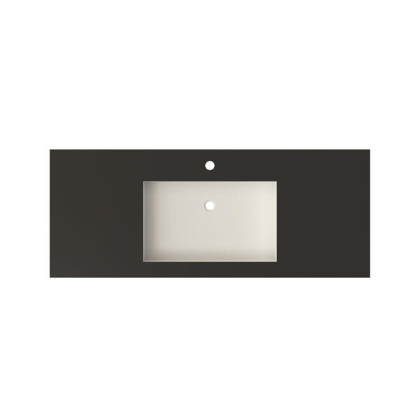 English Elm Inner White Solid Surface Basin with Matte Black Exterior for Modern Bathrooms T3785P491211