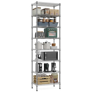 English Elm 8 Tier Heavy Duty Carbon Steel Wire Shelving Unit 2000 Lb Garage Pantry Organizer Chrome W5386P503922
