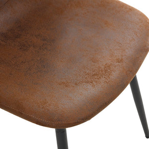 English Elm Table Set With Adjustable Height: Modern Walnut Mdf Top & 4 Brown Tech Fabric Chairs For Versatile Use W1151S04093-GIGA