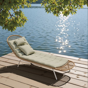 Skim Lounge Chair - Multicolor Outdoor Seating with Stylish Design, Durable Fabric & Rattan Weave