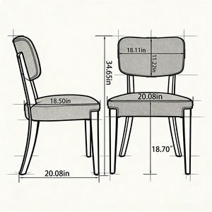 English Elm Modern Armless Upholstered Dining Chairs Rubberwood Legs Contemporary Seating Pair Beige W3426P452784