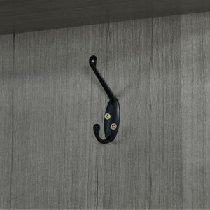 English Elm 4-Door Wardrobe with Full-Length Mirror, Dust-Proof Compartments, Shoe Door & Anti-Tip Safety Features Gray N820S00056E