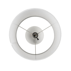 English Elm 2-Tone Ceramic Table Lamp Set of 2 with Elegant Silvery Accents, Modern White Ceramic Bases, 21.5"H White+Silver 19.1 L x 15.35 W x 15.35 H B035P264515