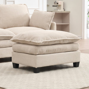 English Elm Modular Velvet Sofa - Luxurious U-Shaped Couch With Ottoman & Pillows, Perfect For Living Rooms W2705S00021-GIGA