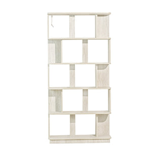 English Elm 31.5" Tall 5-tier Mdf Bookcase Slim Open Shelving Unit for Office Bedroom Living Room Light Gray W2899P444155