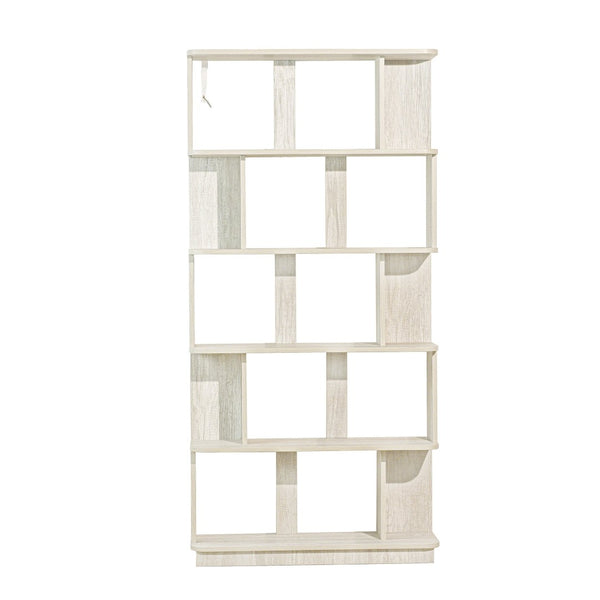 English Elm 31.5" Tall 5-tier Mdf Bookcase Slim Open Shelving Unit for Office Bedroom Living Room Light Gray W2899P444155