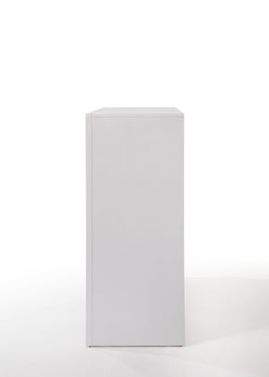 English Elm Ireland Eight-Drawer Dresser with Okume Veneer Top, Brushed Nickel Knobs and Durable Wood Frame White 61 L x 19 W x 45 H B2726P257361