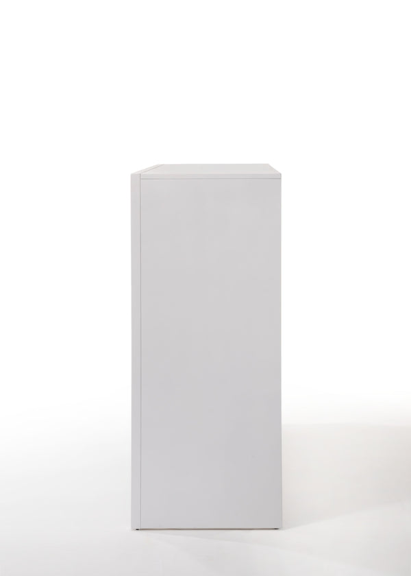 English Elm Ireland Eight-Drawer Dresser with Okume Veneer Top, Brushed Nickel Knobs and Durable Wood Frame White 61 L x 19 W x 45 H B2726P257361