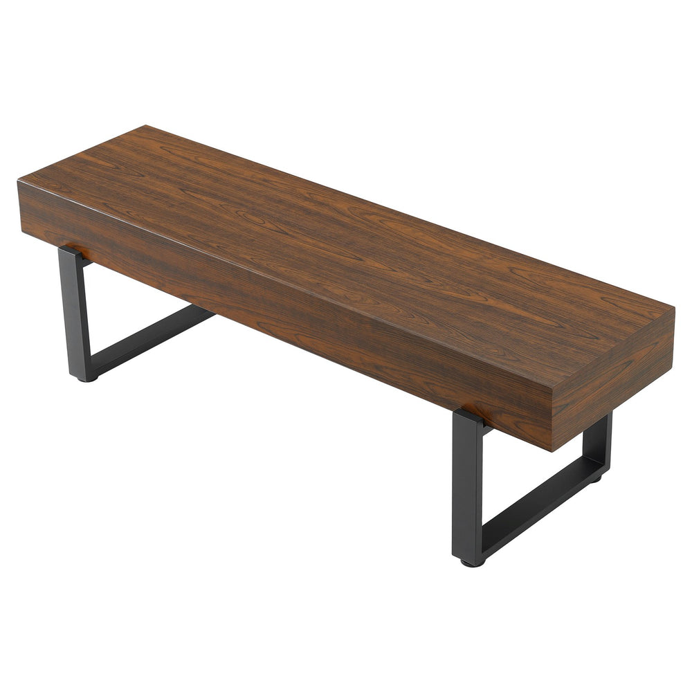 English Elm Upholstered Bench with Thick 5.5" MDF Top, Heavy-Duty Metal Legs, 550LB Capacity, Versatile Seating Espresso N752P374152D