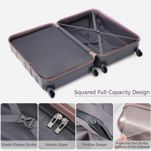 English Elm Luggage Sets 3 Piece Abs Hardshell Spinner Suitcase with Tsa Lock Lightweight Travel N726P203164G