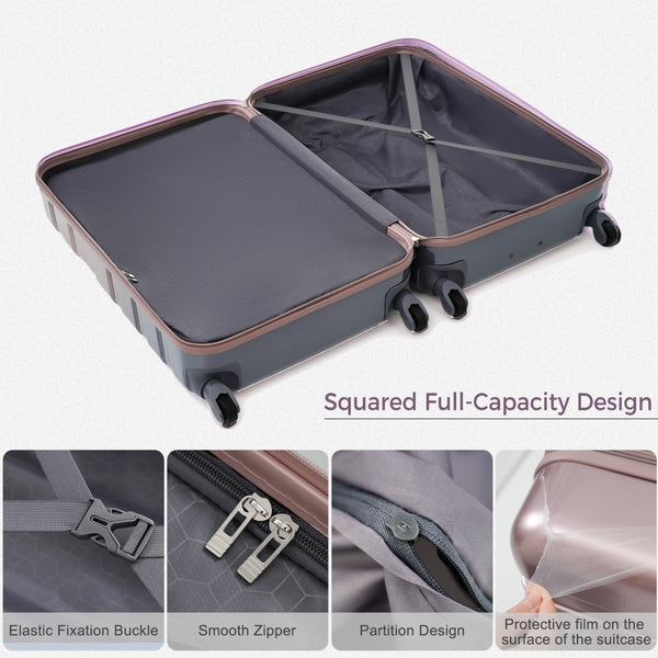 English Elm Luggage Sets 3 Piece Abs Hardshell Spinner Suitcase with Tsa Lock Lightweight Travel N726P203164G