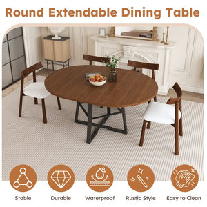 English Elm 59-inch Expandable Glass Top Dining Set Seats 8 with Upholstered Chairs X-base W2700S00112