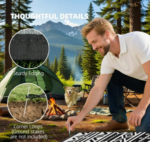 English Elm Geometric Reversible Polypropylene Outdoor Rug Uv Resistant Waterproof Patio Deck Mat T3971P421272